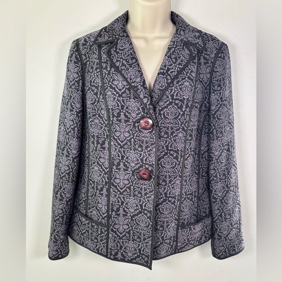 Sigrid Olsen women’s printed jacquard blazer size 8 - Picture 1 of 7